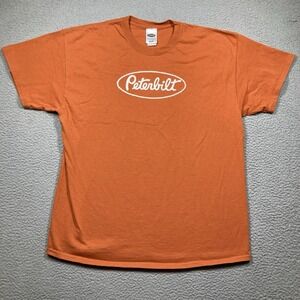 Peterbilt‎ T Shirt Adult XL Orange Short Sleeve Crew Neck Commercial Trucks